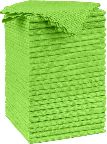 Vista 24 de Orighty Paño de limpieza de microfibra a granel, paquete de 50 toallas de tienda, trapos de limpieza reutilizables, toallas de microfibra sin pelusa
