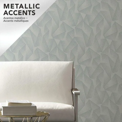 Vista 3 de RoomMates RMK11556WP - Papel tapiz de aceleración gris metálico, muestra