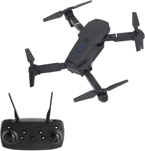 Vista 3 de E88 4 Eje RC Drone Aéreo Quadcopter HD Doble Cámara Alta Resolución Volteando Plegable Negro