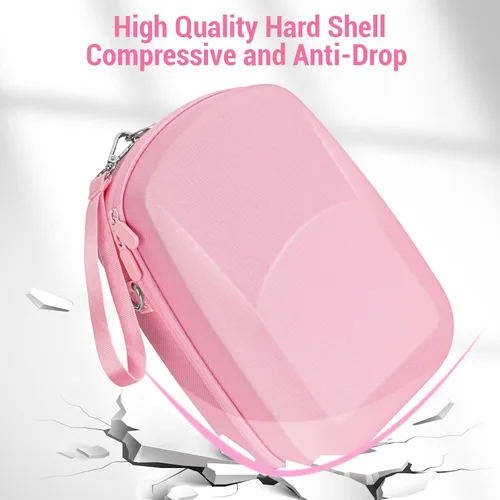Vista 6 de Hard Carrying Case for Oculus Quest 2 Accessories Pink Silicone Cover Set VR Shell Touch Controller Cover Front Face Protector Cover Crossbody