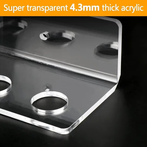 Vista 6 de Soporte de pared para taco de piscina y bolas, soporte de almacenamiento de billar acrílico, autoadhesivo o montado con tornillo, organizador