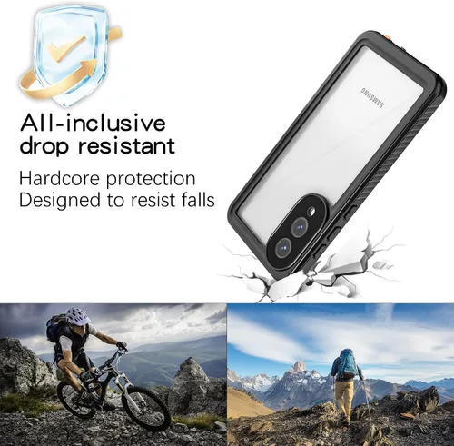 Vista 6 de DINGXIN Funda impermeable para Samsung Galaxy S25 Edge con certificación IP68, protector de pantalla integrado, a prueba de golpes, a prueba