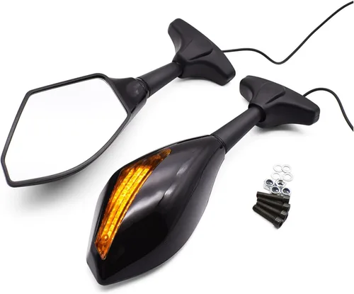 Vista 3 de Para Yamaha MT25 YBR 125 YZF R15 XT660 TMAX 500 530 XP500 retrovisor lateral de motocicleta Retrovisores Indicador de señales de giro con luces LED
