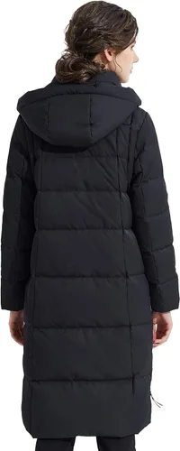 Vista 2 de Orolay Chaqueta de plumón grueso para mujer, abrigo largo de invierno con capucha