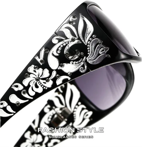 Vista 7 de willochra Fashion Y2K - Gafas de sol polarizadas para mujer, con diamantes de imitación, rectangular, protección UV400