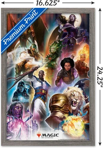 Vista 3 de Trends International Magic: The Gathering - Póster de pared de cuadrícula, 14.72 x 22.37 pulgadas, versión enmarcada de madera de granero