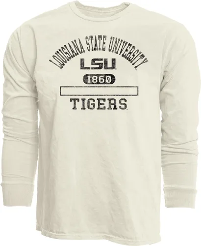 Vista 22 de Blue 84 NCAA Camiseta unisex-adulto de manga larga con licencia oficial de la NCAA, teñida en anillos, color marfil