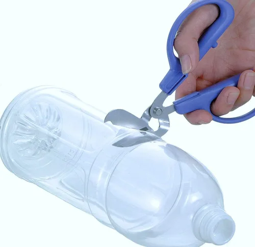 Vista 4 de CANARY Tijeras de botella de plástico 6.3 "Tijeras artesanales para botella de agua, contenedor de plástico, hechas en Japón