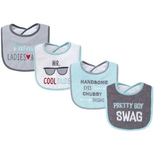 Vista 16 de Baberos Hudson Baby unisex de tela de toalla de algodón con relleno de fibra, Tamaño único Niño Gris Bosque