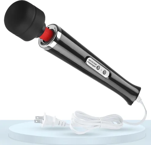 Vista 2 de AEVEONE Potente masajeador de varita portátil con cable, fuerte masaje de vibración personal para recuperación deportiva, dolores musculares de Negro