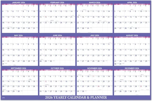 Vista 3 de Calendario anual de pared 2026, calendario de borrado en seco 2026, enero 2026 a diciembre de 2026, 34.8 x 22.9 pulgadas, calendario de pared 2026