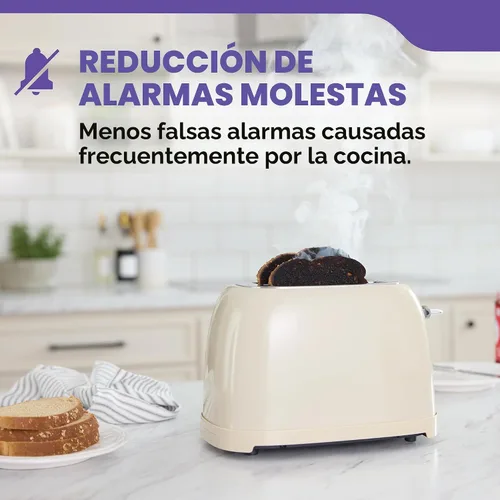 Vista 5 de Kidde - Detector de humo, funciona con pilas AA, indicadores de luz de advertencia LED, paquete de 1 unidad, blanco, 30CUAR