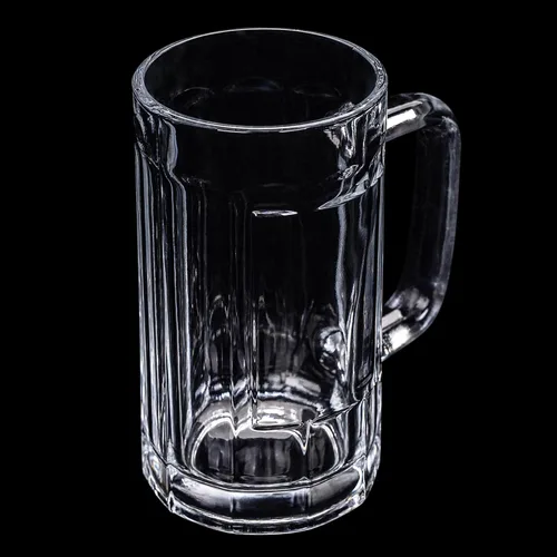 Vista 2 de Paquete de 4 tazas de vidrio resistentes, vasos de cerveza grandes de 16 onzas con asa, aptas para congelador, juego de tazas de cerveza clásicas