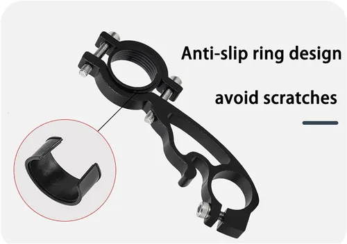 Vista 8 de Extensión extensor de manillar doble para bicicleta, aleación de aluminio de 11.8 pulgadas/11.8 in, accesorios de soporte de bicicleta súper largo