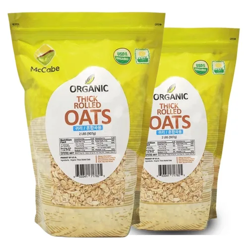 Vista 9 de McCabe Avena orgánica enrollada regular – Avena enrollada orgánica Rica en fibra y minerales Certificado USDA y CCOF Producto de Estados
