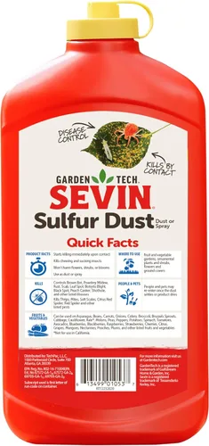 Vista 15 de Sevin 100547227 Polvo de azufre 1.25 libras, etiqueta blanca Control 2 en 1 de enfermedades e insectos, polvo o aerosol, para rosas, cítricos