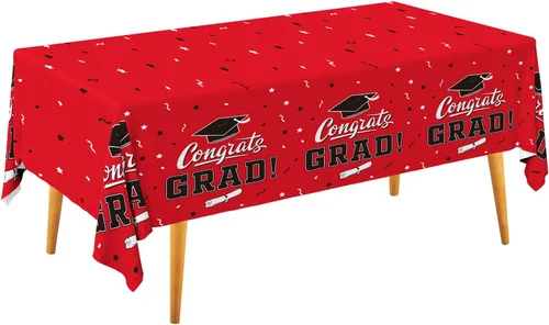 Vista 9 de Gatherfun Decoraciones de graduación, mantel de graduación Gongrats para suministros de fiesta de graduación, 3 manteles de clase de 2026, 54 x 108