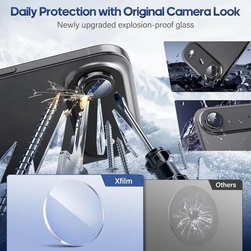 Vista 3 de para iPhone 17 Air Protector de Lente de Cámara Protector de Pantalla de Lente Individual Original Dureza 9H, Resistente a Rayones, Compatible