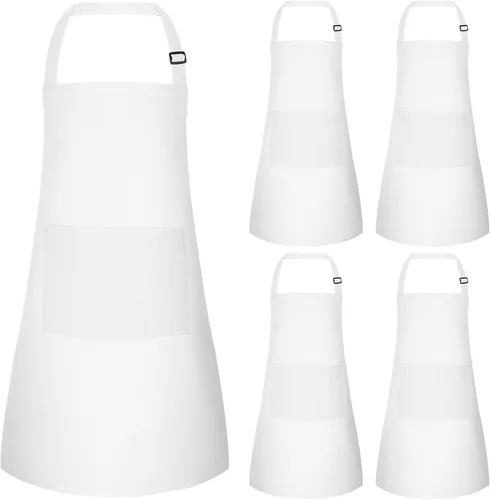 Vista 14 de MEEZY Juego de 3 delantales para niños con bolsillos, delantal ajustable para pintar, delantal de arte para niños, delantales de chef para niños