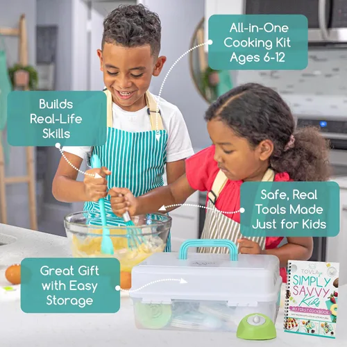 Vista 3 de TOVLA JR. Juego de cocina real para niños Herramientas de cocina para niños de 5 a 12 años Kit de cocina para principiantes inspirado