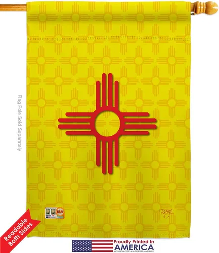 Vista 2 de Estados Nuevo México Garden House Flags Set Regional Estados Unidos Territorios Americanos República País Particular Área Pequeña Decorativa Patio