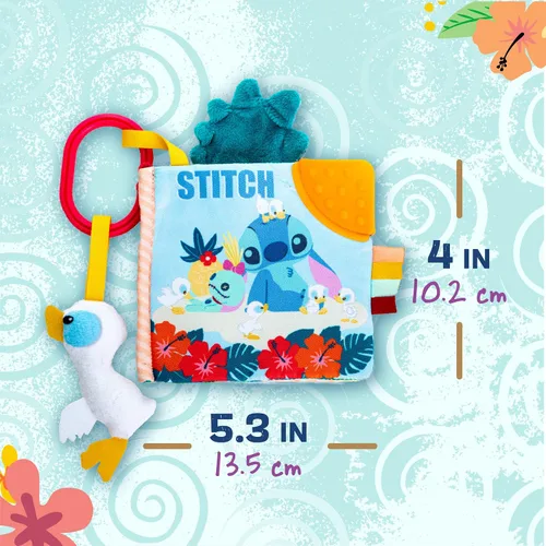 Vista 5 de Kids Preferred Disney Baby Lilo & Stitch Soft Book: libro suave Stitch ON-The-GO, color azul, mediano