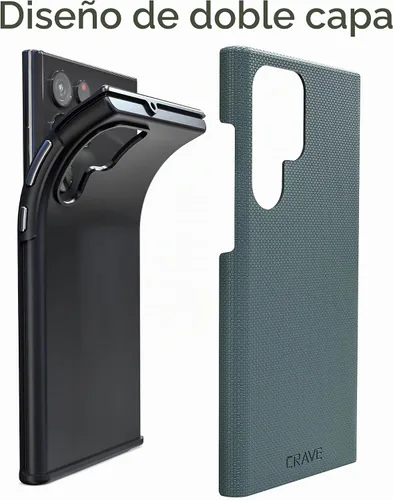 Vista 4 de Crave Dual Guard para Samsung Galaxy S22 Ultra, Verde bosque, Funda para teléfono celular, Protección a prueba de golpes, Doble capa, TPU/PC