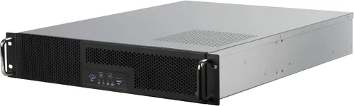 Vista 25 de Silverstone Technology RM23-502-MINI, 2U Dual 5.25" Drive Bay Micro-ATX chasis de servidor industrial para montaje en rack con interfaz USB 3.1