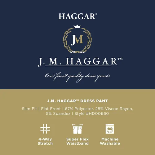 Vista 5 de Haggar Pantalón de vestir elástico en 4 direcciones para hombre