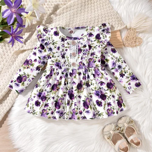 Vista 5 de HINTINA Conjunto de ropa de 2 piezas para niña pequeña con volantes y manga larga