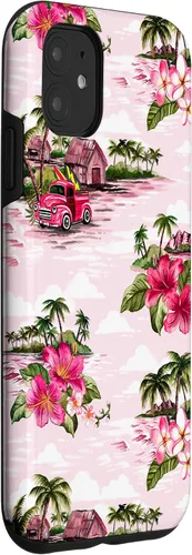 Vista 3 de Funda para iPhone 11 Tropical Hibiscus Island Palm Tree Rockabilly Surfer Beach