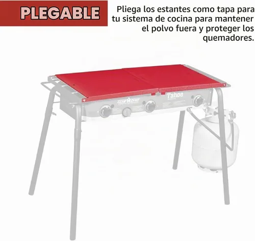 Vista 4 de Camp Chef - Juego de estantes laterales plegables para 2 quemadores