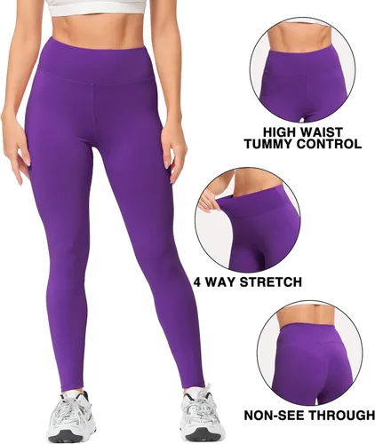 Vista 4 de Natural Feelings Leggings de talle alto para mujer ultra suaves elásticos opacos delgados para yoga talla única y más