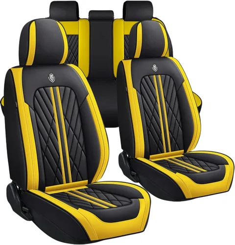 Vista 28 de Juego de fundas de asiento de automóvil de cuero nappa impermeables y transpirables de ajuste universal, cojín protector para vehículo automotriz