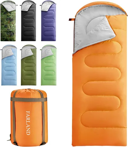 Vista 10 de FARLAND Sacos de dormir de 30 ℉ para adultos, adolescentes y niños con saco de compresión portátil y ligero para campamento de 3 a 4 estaciones