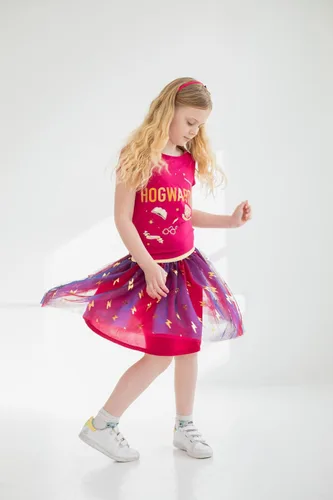 Vista 2 de Harry Potter Gryffindor - Conjunto de 3 piezas para niñas, falda de tul y diadema