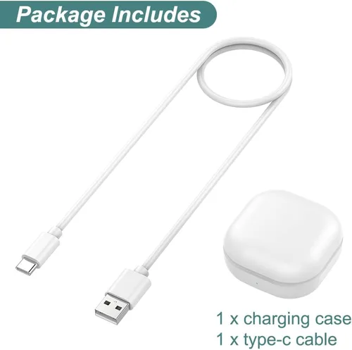 Vista 5 de Kissmart - Funda de carga para auriculares Galaxy Buds Live SM-R180 (blanco) Funda de cargador de repuesto para Samsung Galaxy Buds Live