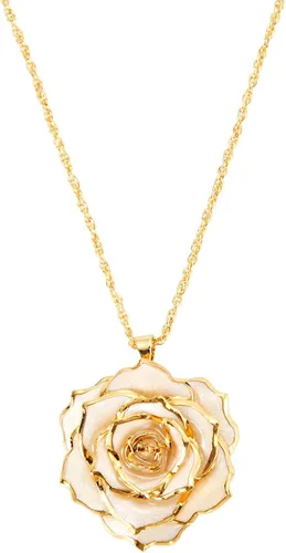 Vista 3 de AliveRose Juego de collar y aretes de rosa sumergida en oro, el mejor regalo para su esposa y mujeres en aniversario, día de San Valentín