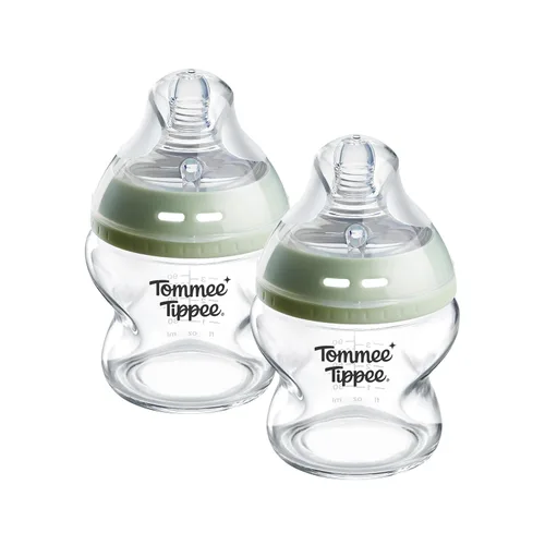 Vista 11 de Tommee Tippee Closer to Nature - Biberón de cristal, 5 onzas, transparente
