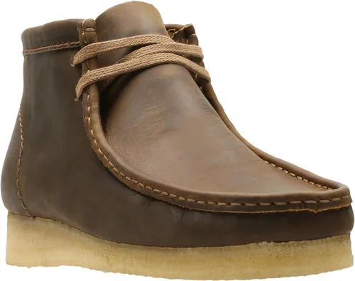 Vista 3 de Clarks Wallabee Chukka Botas para hombre cera de abeja cuero
