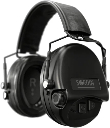 Vista 7 de Sordin MIL AUX SFA Ear Muffs - Active and Electronic Military Ear Defenders w/ 31 dB SNR Attenuation Ring - Tactical Earmuffs
