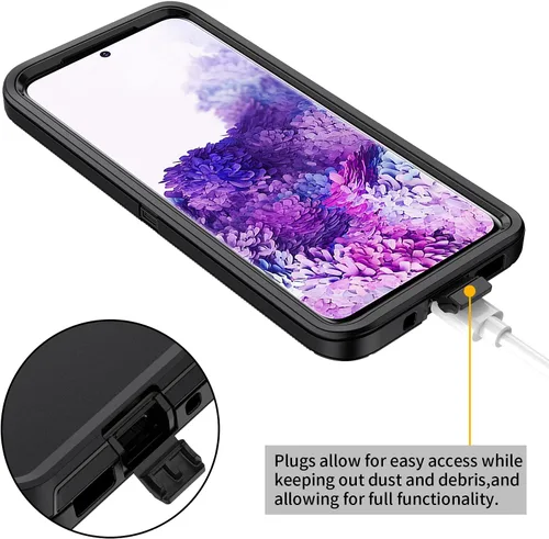 Vista 5 de Funda para Galaxy S20 Plus 5G, a prueba de golpes, a prueba de caídas, a prueba de polvo, 3 capas, protección de cuerpo completo, resistente