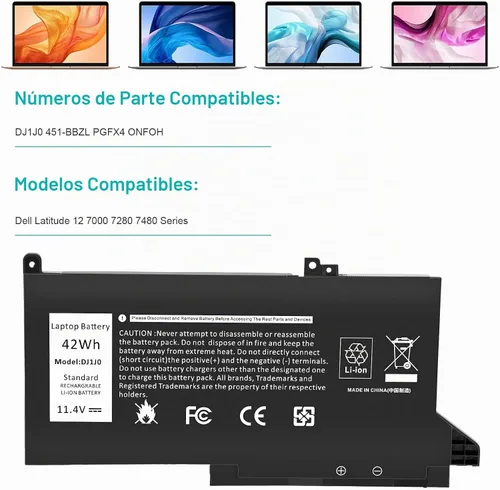 Vista 4 de TREE.NB DJ1J0 Batería para Dell Latitude 12 7000 7280 7480 7290 E7280 E7290 13 7380 7390 E7380 E7390 14 7480 7490 E7480 E7490 Serie 451 -BBZL PGFX4