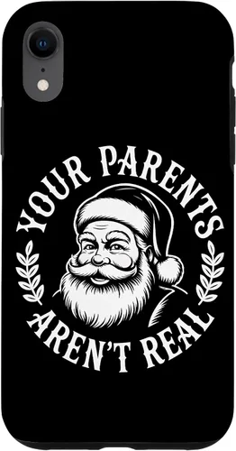 Vista 25 de Your Parents Aren’t Real Santa Humor Holiday Festive Cartoon Case for iPhone 16