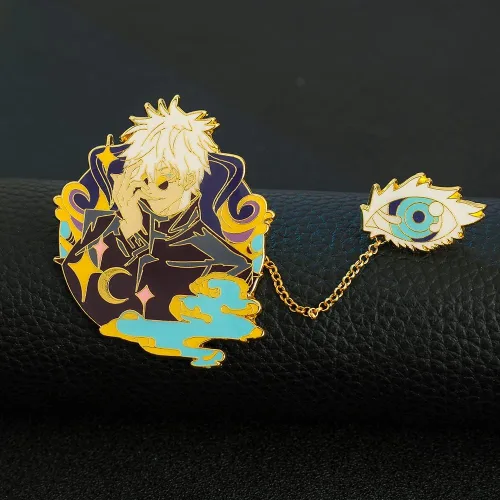 Vista 6 de Anime Jujutsu Kaisen Enamel Pins - Jujutsu Kaisen Character Figure Cosplay Lapel Pin Metal Brooches Badges Gifts for Fans
