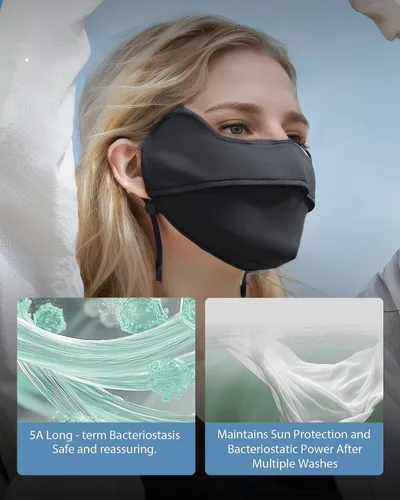 Vista 5 de BENEUNDER Protección solar UV para la cara, bufanda para el cuello, UPF150+, transpirable, refrescante, para actividades al aire libre de verano