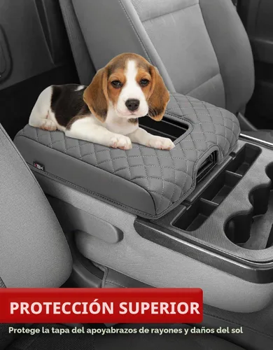 Vista 3 de KBH Funda para reposabrazos de consola central para Chevy Silverado y GMC Sierra 1500 2500 3500 2014-2018, de vinilo y cuero, accesorios para tapa