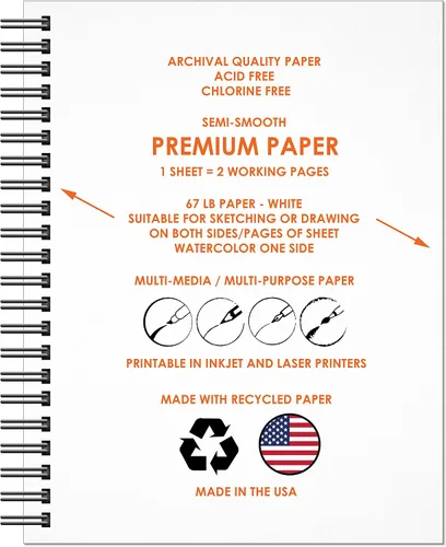 Vista 7 de Design Ideation Cuaderno de bocetos multimedia: libro de proyectos creativos de papel premium para lápiz, tinta, marcador, carbón y acuarela. Ideal