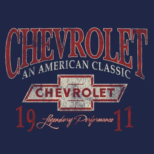 Vista 2 de Tee Luv Sudadera con capucha Chevrolet para hombre, una sudadera clásica estadounidense con capucha Chevy, Azul marino