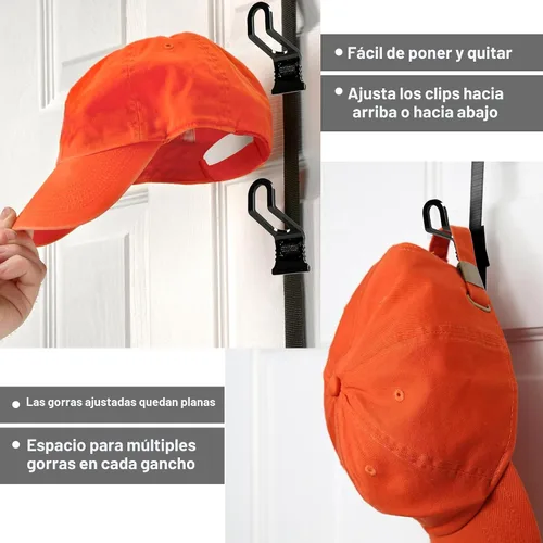 Vista 4 de Perfect Curve - Colgador organizador de gorras, 18 gorras